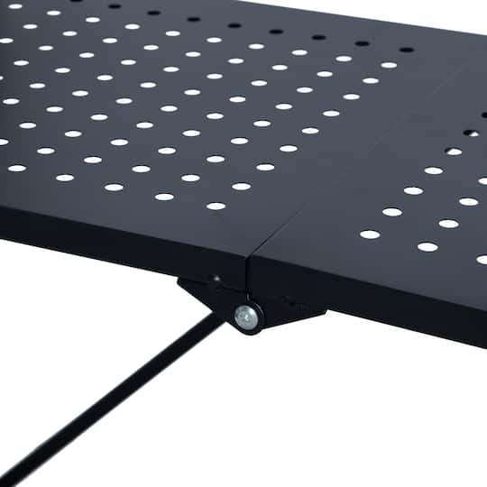 Organize It All Black -Tier Foldable Metal Rack with Wheels
